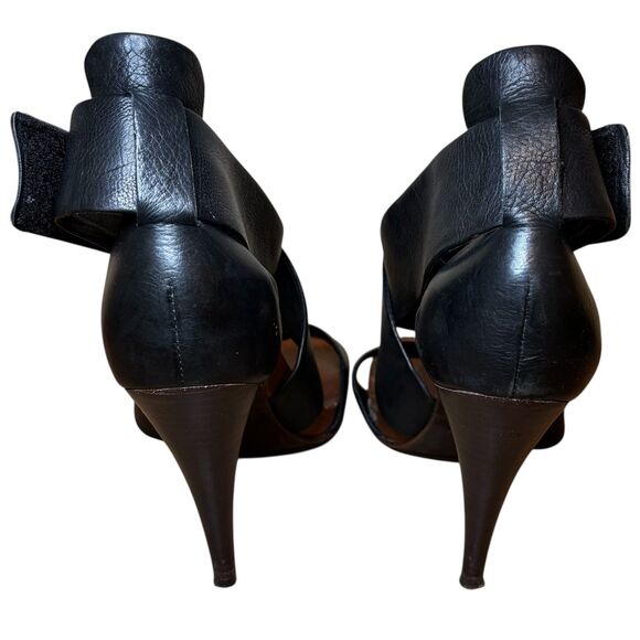Theory Leather Strappy High Heels Black Size 39.5 - Picture 4 of 12